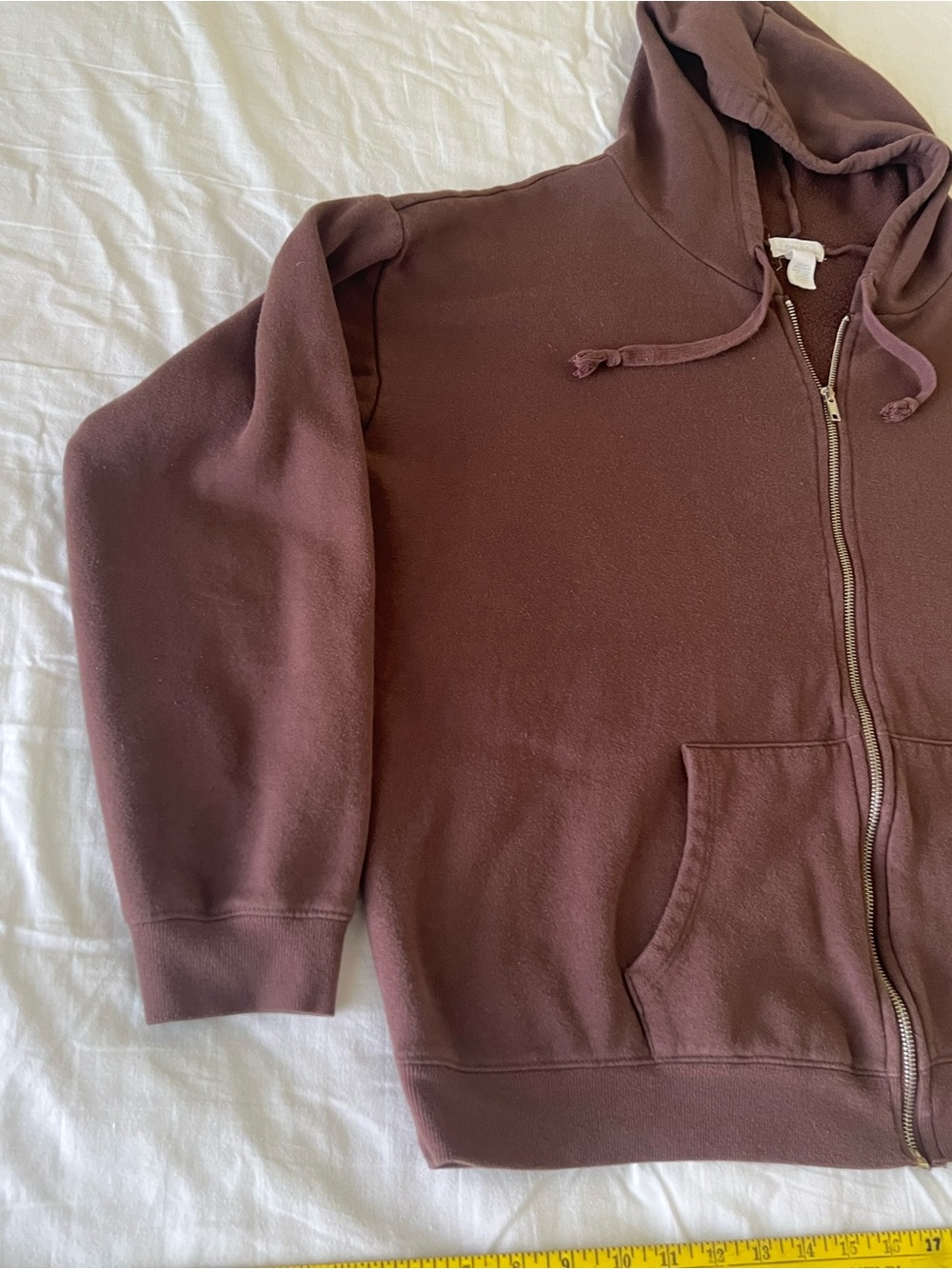 Full Tilt Chocolate Brown Oversized Zip-Up Hoodie XXL - Picture 5 of 10